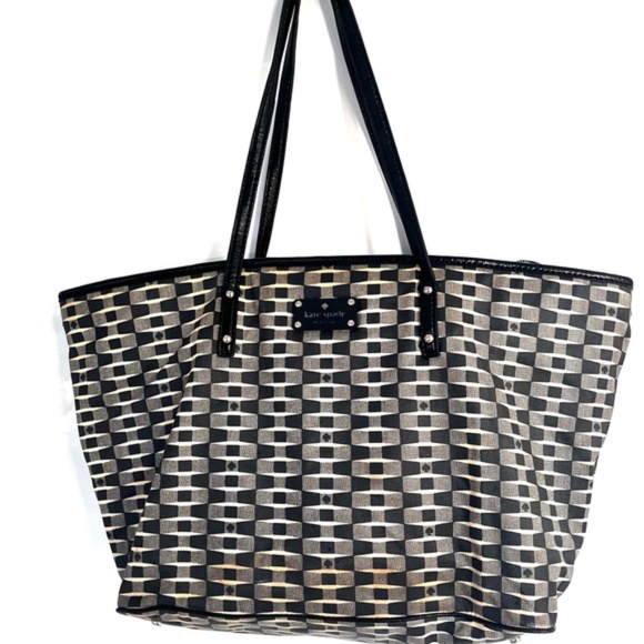Kate Spade Large Harmony Navy/White Tote Bag - Picture 1 of 5